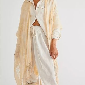Free People Velvet And Fringe Burnout Kimonk
